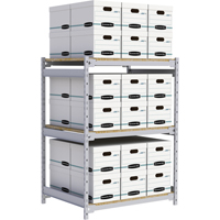 Wide Span Record Storage Shelving, Steel, 3 Shelves, 42" W x 32" D x 60" H RN011 | Ontario Safety Product