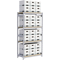 Wide Span Record Storage Shelving, Steel, 4 Shelves, 42" W x 18" D x 84" H RN012 | Ontario Safety Product