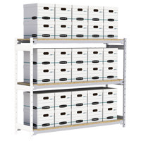 Wide Span Record Storage Shelving, Steel, 3 Shelves, 72" W x 18" D x 60" H, Add-On Kit RN144 | Ontario Safety Product