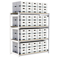 Wide Span Record Storage Shelving, Steel, 4 Shelves, 72" W x 32" D x 84" H, Add-On Kit RN147 | Ontario Safety Product
