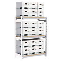 Wide Span Record Storage Shelving, Steel, 3 Shelves, 42" W x 18" D x 60" H, Add-On Kit RN148 | Ontario Safety Product