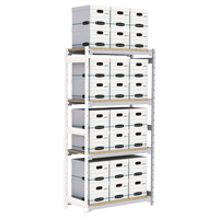 Wide Span Record Storage Shelving, Steel, 4 Shelves, 42" W x 18" D x 84" H, Add-On Kit RN150 | Ontario Safety Product