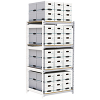 Wide Span Record Storage Shelving, Steel, 4 Shelves, 42" W x 32" D x 84" H, Add-On Kit RN151 | Ontario Safety Product