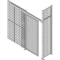 Porte &agrave; glissi&egrave;re robuste pour cloison en treillis m&eacute;tallique, 4' la x 8' h Ontario Safety Products