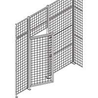 Wire Mesh Partition Swing Door with Wicket, 4' W x 7' H RN630 | Ontario Safety Product