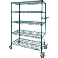 Wire Shelf Push Cart, Epoxy Finish, 36" x 69" x 24", 600 lbs. Capacity RN798 | Ontario Safety Product