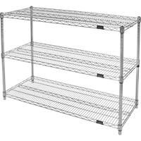 Heavy-Duty Chromate Wire Shelving, 3 Tiers, 36" W x 33" H x 24" D Ontario Safety Products