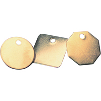 &eacute;tiquettes vierges, Laiton, 1,25" dia. Ontario Safety Products