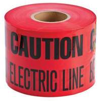 Ruban d'avertissement de danger souterrain Buried Electric Line Identoline, 6" la x 1000' lo, Noir/rouge Ontario Safety Products