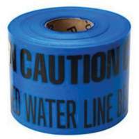 Ruban d'avertissement de danger souterrain Buried Water Line Identoline, 6" la x 1000' lo, Noir sur bleu Ontario Safety Products