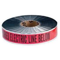 Ruban d'avertissement de danger souterrain Electric Line Identoline, 2" la x 1000' lo, Noir/rouge Ontario Safety Products