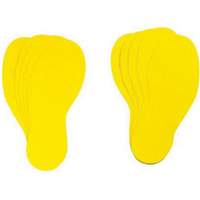 Floor Marking Labels, Footprint, 12" L x 3.75" W, Yellow, Vinyl Ontario Safety Products