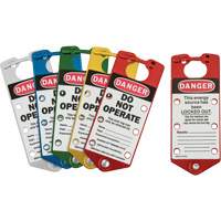 Labeled Lockout Hasps, Blue/Green/Red/Silver/Yellow Ontario Safety Products