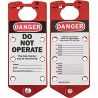 Labeled Lockout Hasps, Red Ontario Safety Products