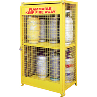 Gas Cylinder Cabinets, 12 Cylinder Capacity, 44" W x 30" D x 74" H, Yellow SAF847 | Ontario Safety Product