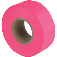 Flagging Tape, 1.1875" W x 150' L, Fluorescent Pink Ontario Safety Products
