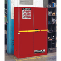 High Security Flammables Safety Cabinet with Steel Bar, 45 gal., 2 Shelves SAN580 | Ontario Safety Product