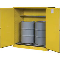 Sure-Grip<sup>®</sup> EX Vertical Drum Storage Cabinets, 110 US gal. Cap., 2 Drums, Yellow SAQ048 | Ontario Safety Product