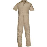 Short Sleeved Coveralls, Men's, Tan, Size Small Ontario Safety Products