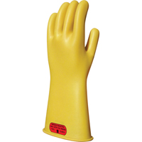 Yellow Natural Rubber Insulating Gloves, ASTM Class 0, Size 8, 11" L Ontario Safety Products