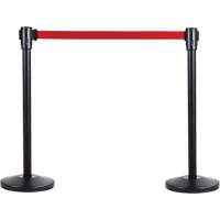 Free-Standing Crowd Control Barrier Receiver Post, 35" High, Black SAS231 | Ontario Safety Product
