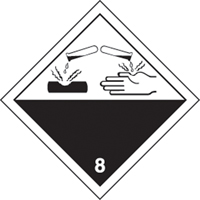 &eacute;tiquettes d'exp&eacute;dition TMD, Classe 8, Corrosifs, Papier Ontario Safety Products