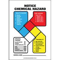 Enseigne de s&eacute;curit&eacute; de la NFPA Notice Chemical Hazard Ontario Safety Products
