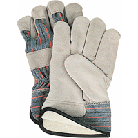 Winter-Lined Fitters Gloves, Large, Split Cowhide Palm, Cotton Fleece Inner Lining Ontario Safety Products