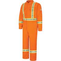 Flame-Resistant Coveralls with Reflective Trim, Size 38, Orange, 12.2 cal/cm² Ontario Safety Products