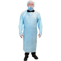 Coat Aprons, Polyethylene, Blue, 35" W x 45" L SDM184 | Ontario Safety Product