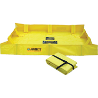 QuickBerm&reg; Lite Containment Berm, 79 gal. Capacity, 4' W x 4' L x 8" H, Snap-Up Bracket Ontario Safety Products