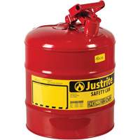 Safety Cans, Type I, Steel, 5 US gal., Red, FM Approved/UL/ULC Listed SEA212 | Ontario Safety Product