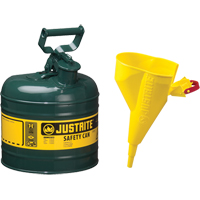 Safety Cans, Type I, Steel, 2 US gal., Green, FM Approved/UL/ULC Listed SEA246 | Ontario Safety Product