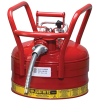 D.O.T. AccuFlow™ Safety Cans, Type II, Steel, 2.5 US gal., Red, FM Approved SED117 | Ontario Safety Product