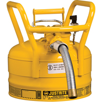D.O.T. AccuFlow™ Safety Cans, Type II, Steel, 2.5 US gal., Yellow, FM Approved SED122 | Ontario Safety Product