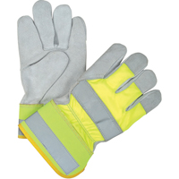 Premium Quality High Visibility Fitters Gloves, Large, Split Cowhide Palm, Cotton Inner Lining Ontario Safety Products