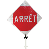 Enseigne sur poteau  Arr&ecirc;t , 24" x 24", Aluminium, Français Ontario Safety Products