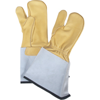3-Finger Gloves, Medium, Grain Cowhide Palm Ontario Safety Products