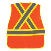 CSA Compliant High Visibility Surveyor Vest, High Visibility Orange, Medium, Polyester, CSA Z96 Class 2 - Level 2 SEF101 | Ontario Safety Product