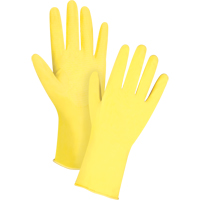 Premium Canary Yellow Chemical-Resistant Gloves, Size Small/7, 12" L, Rubber Latex, Flock-Lined Inner Lining, 15-mil SEF204 | Ontario Safety Product