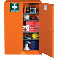 Emergency Preparedness Storage Cabinets, Steel, 4 Shelves, 65" H x 43" W x 18" D, Orange Ontario Safety Products