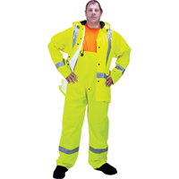 RZ900 Premium Traffic Rain Suit, Polyester/PVC, Medium, Lime-Yellow SEH114R | Ontario Safety Product