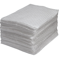 Premium Fine Fibre Sorbent Pads, Oil Only, 15" x 17", 30 gal. Absorbancy Ontario Safety Products