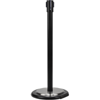 Free-Standing Crowd Control Barrier Receiver Post With Wheels, 35" High, Black SEI763 | Ontario Safety Product