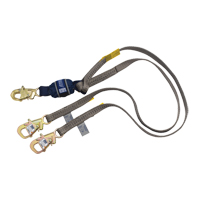 Force2™ Tie-Off Shock-Absorbing Lanyard, 6', E4, Snap Hook Center, Snap Hook Leg Ends, Polyester SEJ425 | Ontario Safety Product