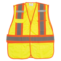 Veste d'arpenteur haute visibilit&eacute;, conforme &agrave; la CSA, Jaune lime haute visibilit&eacute;, 2T-Grand, Polyester Ontario Safety Products