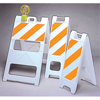Barricades, Folding, 25" L x 45" H, Orange/White SEK538 | Ontario Safety Product