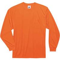 Chandail &agrave; manches longues non certifi&eacute; GloWear 8091, Polyester, Petit, Orange haute visibilit&eacute; Ontario Safety Products