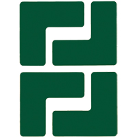 Floor Corner Marks, L, 5" L x 2" W, Green, Polyester Ontario Safety Products