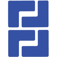 Floor Corner Marks, L, 5" L x 2" W, Blue, Polyester Ontario Safety Products